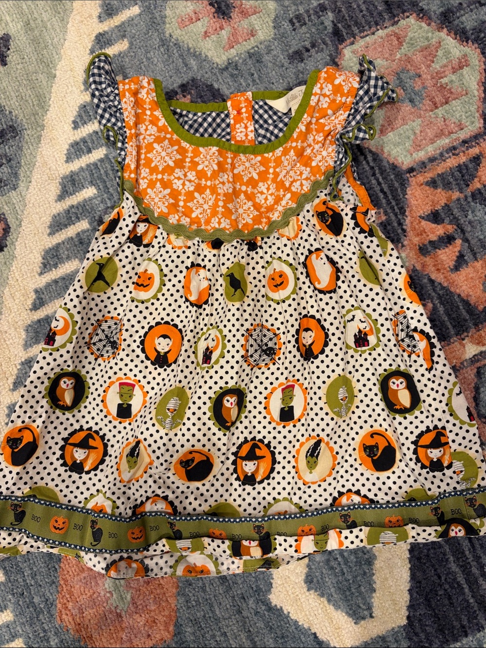 Girls' Matilda Jane Halloween Print shirt - Orange & Green